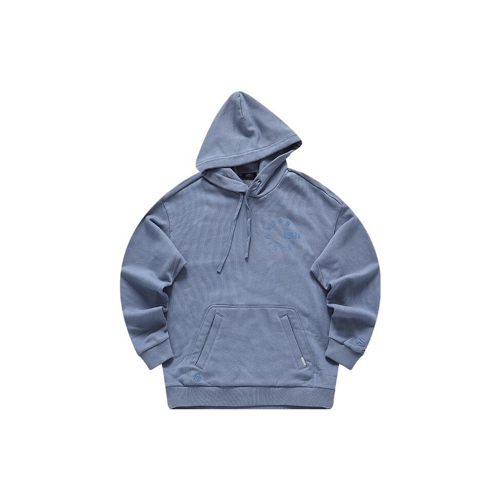 Fila Fusion Свитшот унисекс с капюшоном, однотонный, вязаный, свободный, повседневный, Stone-Blue T11U413204F-BU
