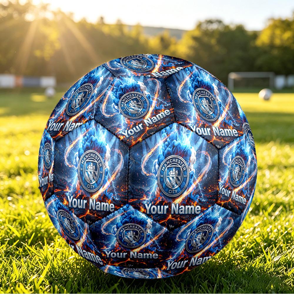 Personalized Size 5 Football Manchester City Pattern Outdoor Game Sports Ball Gift