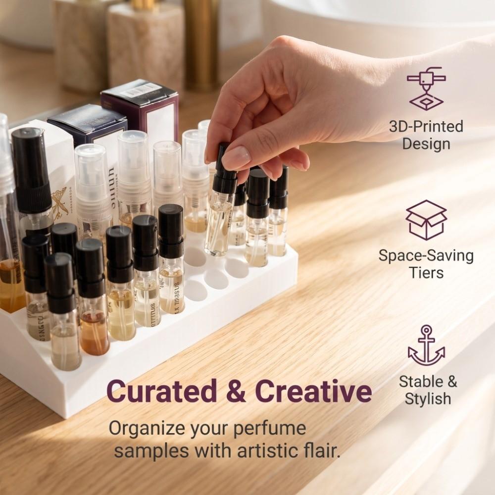 Multi-Grid Perfume Sample Holder 3D Printed Multi-Tier Desktop Shelf for Dresser