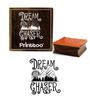 Printtoo Dream Chaser Word Design Square Wooden Rubber Stamp Card Paper Block-2 x 2