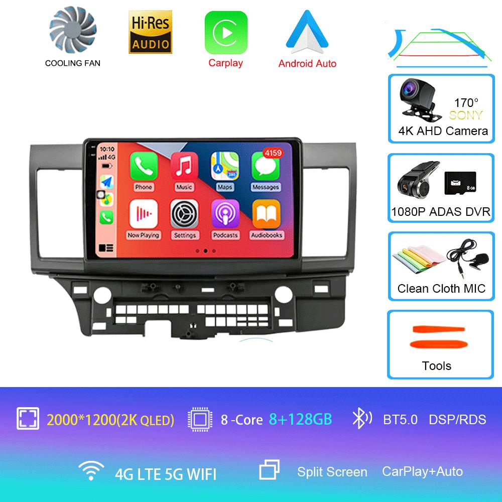 Для Mitsubishi Lancer 2007-2012 Android 14 4G Автомагнитола Автомагнитола Мультимедиа Видеоплеер Навигация GPS 2din 2 Din Carplay