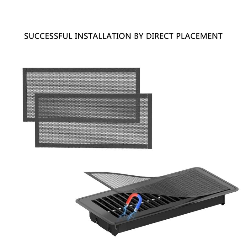 2/4Pcs Magnetic PVC Floor Vent Mesh Cover Replacement Air Vent Screen Cover Floor Register Cover Vent Screen Trap