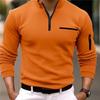 2024 Men's Spring/Autumn Sports Polo Shirt with Arm Zipper