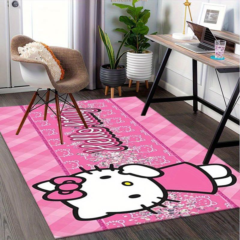 1 шт. Sanrio Hello Kitty Ковер для офиса с принтом русалки Прямоугольный коврик под стол, Идеальный декор для гостиной, спальни, кухни, Нескользящий пол
