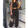 Women's Short-Sleeve Two-Piece Printed Trousers Set