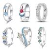 Модные оригинальные кольца из серебра 925 пробы со звездами, луной и солнцем, циркониевые кольца в форме капель для женщин, изысканные свадебные украшения, подарки на помолвку