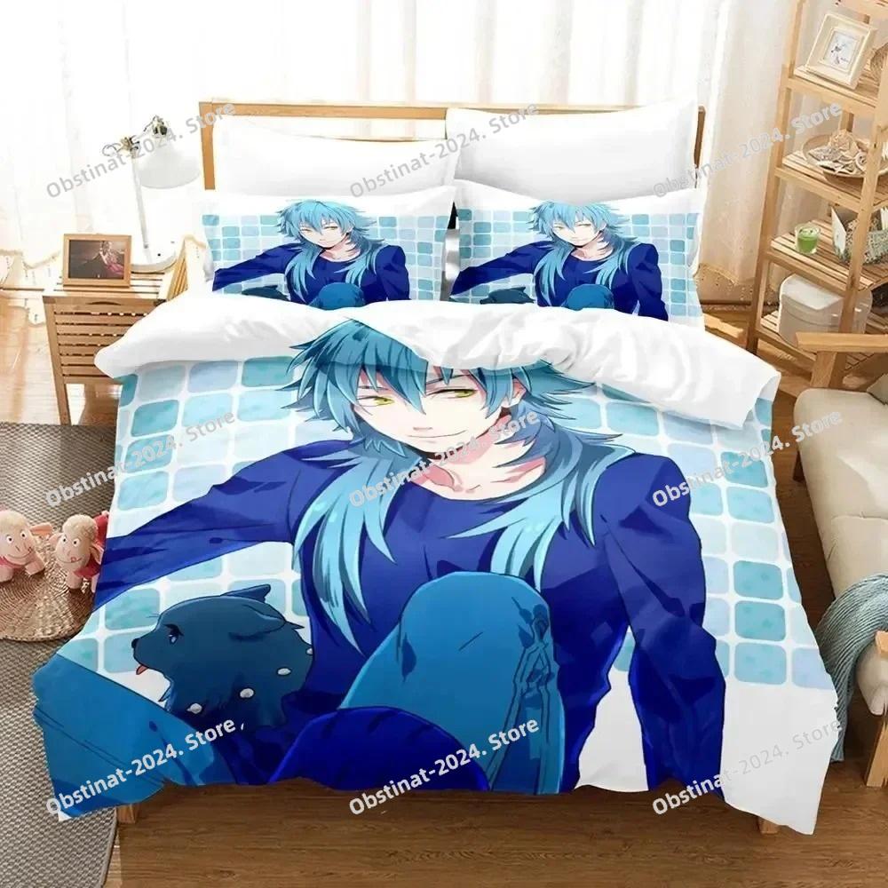 Аниме DRAMAtical Murder Игровое постельное белье Комплект постельного белья с принтом Пододеяльник Простыня Наволочка Постель Мягкое покрывало Размер: Полный, Queen, King