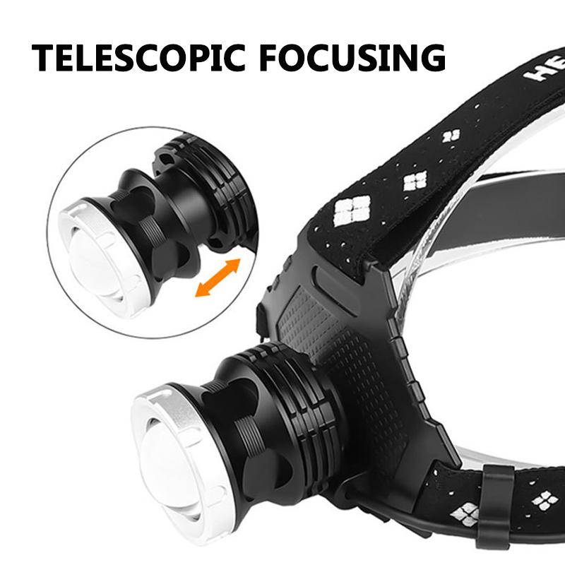 Супер яркий XHP90.2 USB перезаряжаемый светодиодный налобный фонарь XHP70.2 Самая мощная фара для рыбалки, кемпинга, ZOOM, фонарик с аккумулятором 3*18650