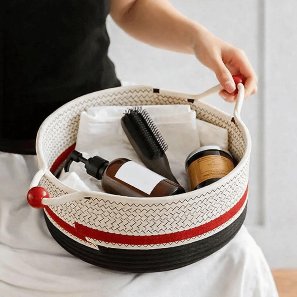 Decorative Cotton Rope Storage Box Large Capacity Desktop Organizer Makeup Storage Basket Keys