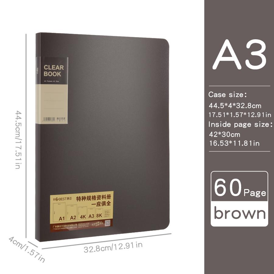Thickened Light Retro Color A3 Document Folder Multi-color Matte Office Student 8K Large Portfolio Sketch Folder for Drawings