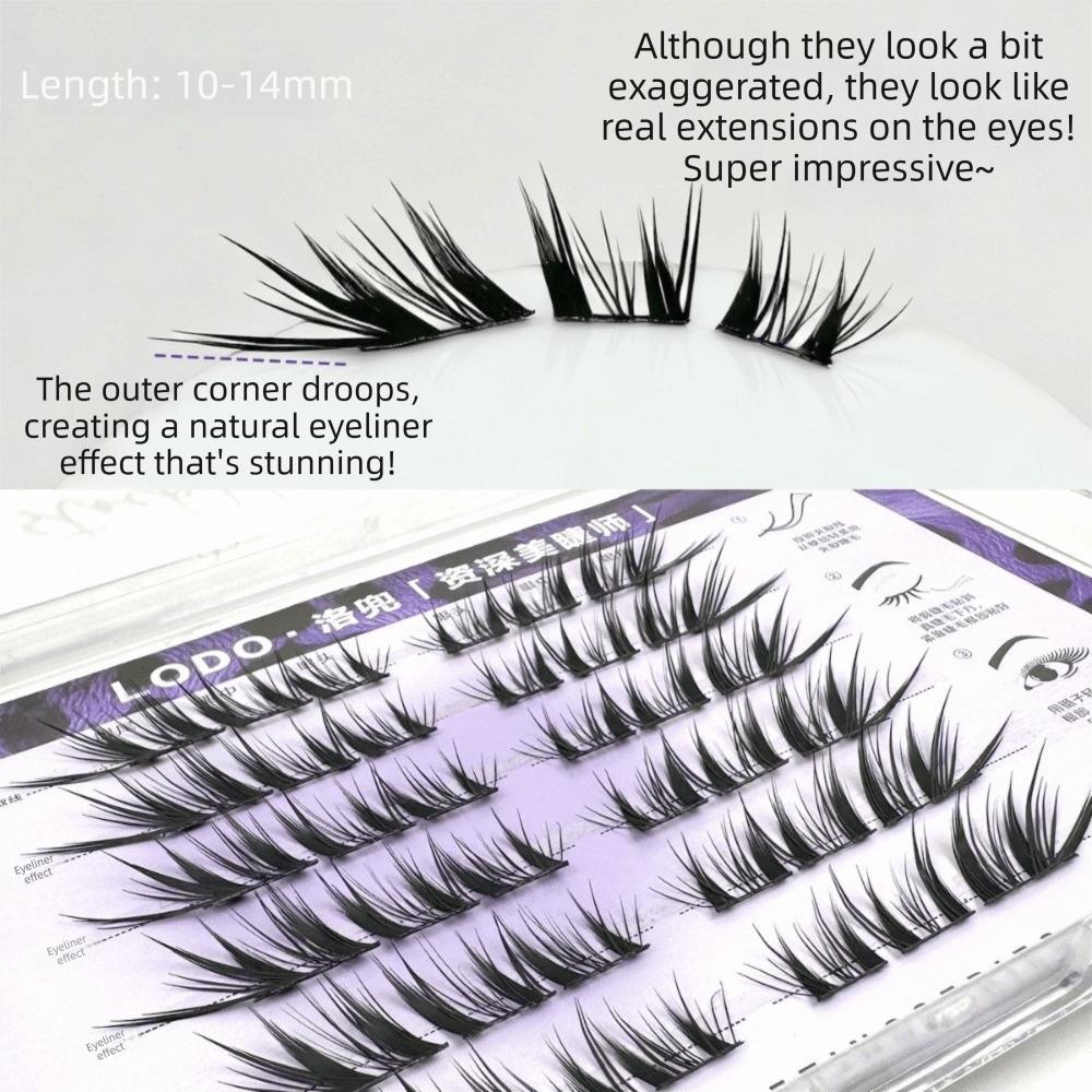 Comic Style Black Swan False Eyelashes Without Glue 6 Rows Fake Eyelashes  Party