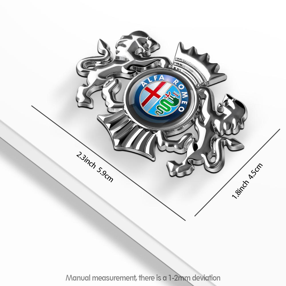 YYCE3 3D Car Fender Metal Crown Lion Emblem Badge decoration Stickers For Alfa Romeo Giulietta GT 159 147 Mito Volante Auto Styling