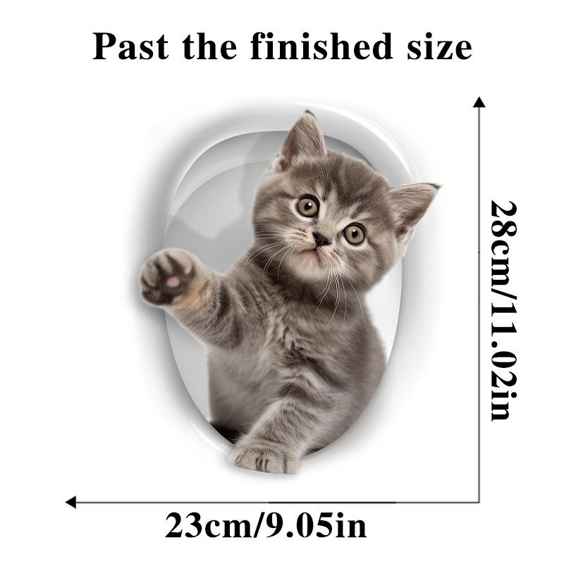 3D мультяшные яркие наклейки для туалета с котом, наклейки с милыми животными, собаками, белками для туалета, украшения ванной комнаты, водонепроницаемые наклейки