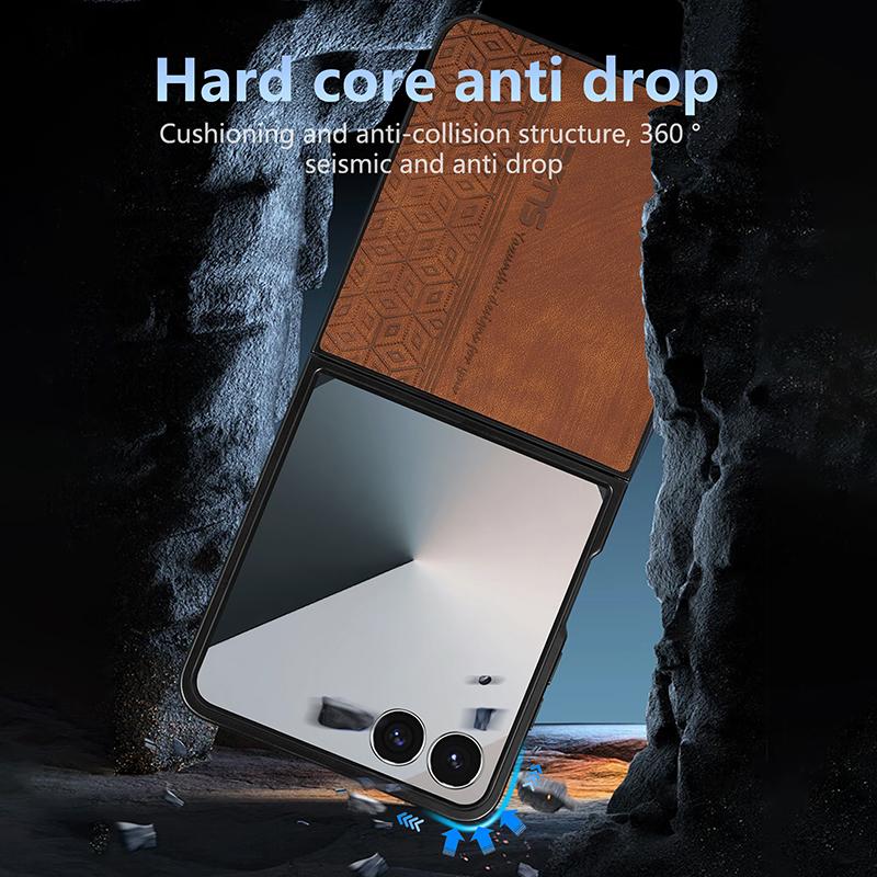 Для Samsung Galaxy Z Flip 7 Чехол Мягкая Кожа PU Защитная Накладка на Заднюю Панель Чехол для Телефона Для Samsung Z Flip 7 FE 6 5 4 3 Корпус