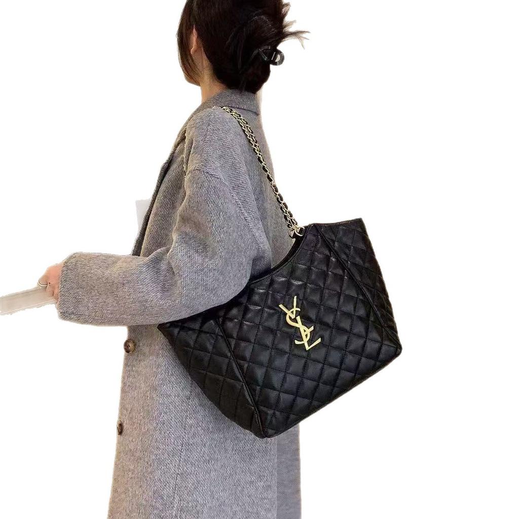 Модная сумка-тоут Lingge большого объема для женщин, новая модная и высококачественная сумка через плечо из натуральной кожи