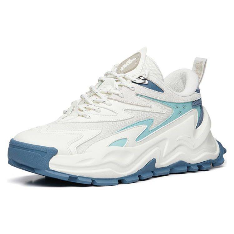 Anta Thick Sole Wear-Resistant Shock Absorbing Non-Slip Low-Top Dad Shoes Men Sneakers White Blue 112148880R-7