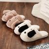 Ins Fashion Cartoon Cotton Women Slippers Cute Dog Autumn and Winter Ladies Flat Slippers Plush Home Warm Cotton Women Slippers