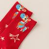 Rainbow Color Kawaii Girl Socks Striped Printed New Year Cotton Socks Tube Socks  Spring Festival