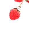 1Pc Strawberry Red Heart Keychain Keyring For Women Girl Jewelry Simulated Fruit Cute Car Key Holder Key Accessories