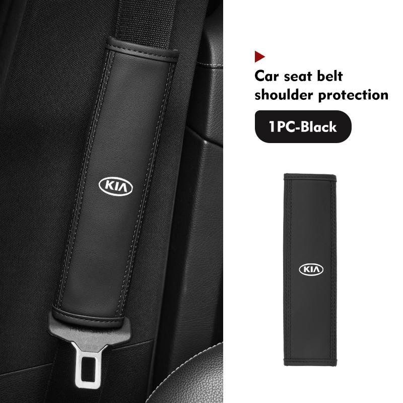 CASSX1 For KIA Leather Car Seat Safety Belt Soft Protector Shoulder Strap Pad Auto Accessories Ceed Sportage Rio K5 K2 Optima Cerato