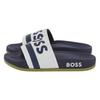 Boss Mens Stripe Leather Slides