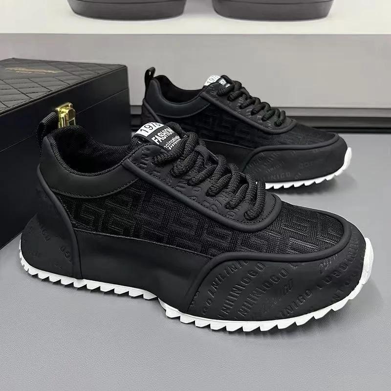Men's Casual Shoes Winter Mesh Thick Soled Sneakers Luxury Jogging Dad Shoes for Men White Original Men Vulcanzed Shoes 2024 New