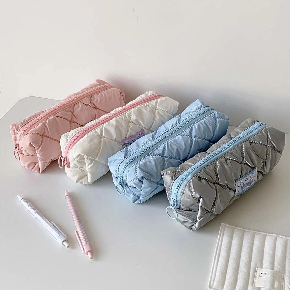 Stationery Organizer Large Pen Bag Cream Candy Color Pencil Case Creative Cosmetic Bag Girls/Boys