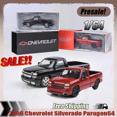 До 1:64 2006 Chevrolet Silverado Paragon64 Клон Пикап Модель Сплав Миниатюра Литой Под Давлением Орнамент Кастомная Игрушка