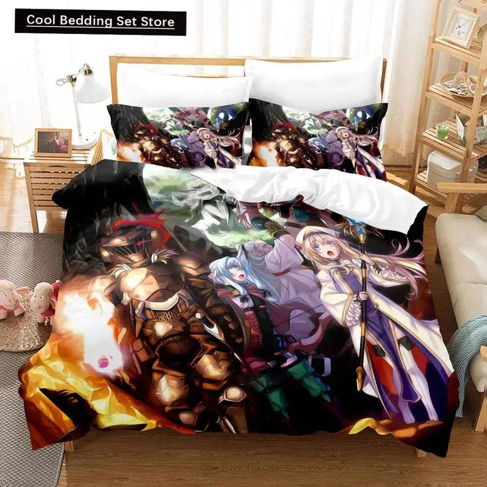 Comforter 3D Anime Goblin Slayer Bedding Set Bed Set Comforter King Queen Size Boys Adult Bedding Set