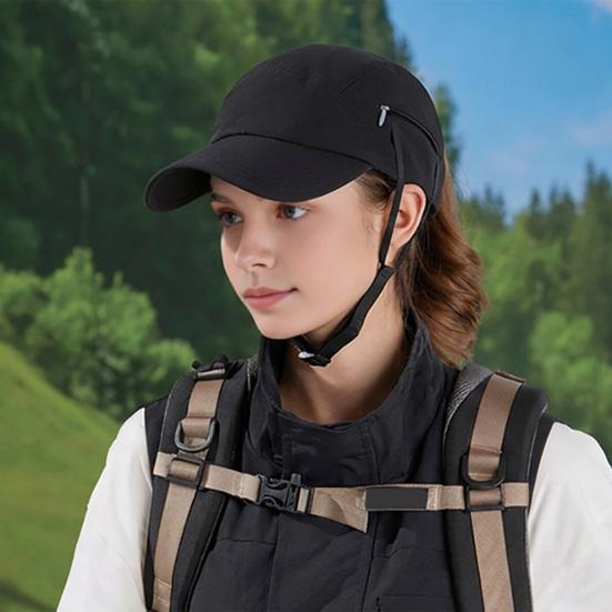 Sun Hat Adjustable Chin Straps Extended Brim Baseball Hat UV Blocking Windproof Outdoor Travel Riding Hat