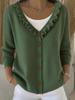 Autumn and winter women's clothing new fungus edge knitted cardigan solid color casual fashion v-neck sweater jacket women