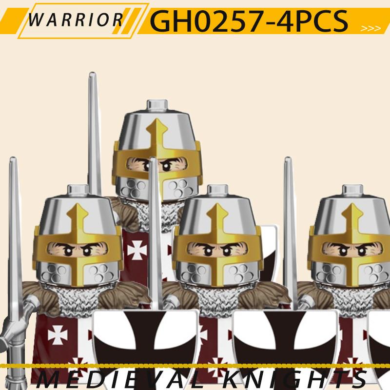 Medieval Military Jerusalem Tripoli Knight Building Blocks Castle Lionheart Hospital Teutonic Soldier Figures Warrior Bricks Toy