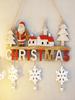 Christmas Decorations with Bells and Snowflakes Creative Pendants Home Dining Room Christmas Wooden Crafts Door Hanging