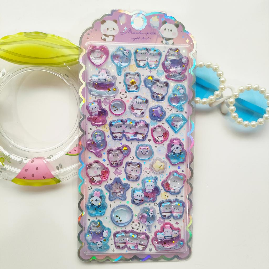 New Japanese Kids Reward 3D Relief Stickers - Cute Cartoon Crystal Gem Diamond Decals for DIY Journal Crafts & Gift Presents