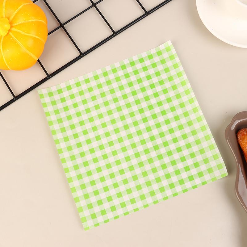 50Pcs Food Waxed Paper Oil-Proof Wax Paper Bread Sandwich Burger Fries Macarons Packaging Kitchen Baking Tool Packaging Decor