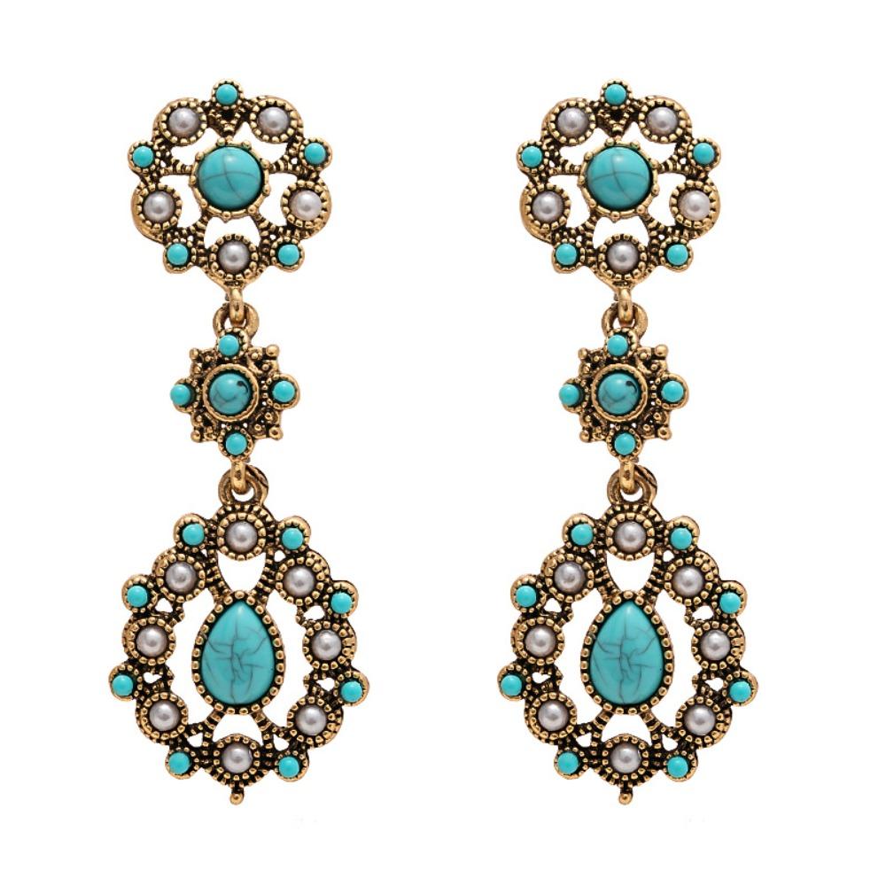 Turquoise Bohemian Turquoise Earrings Bohemia Style Earrings Pendant  Beach