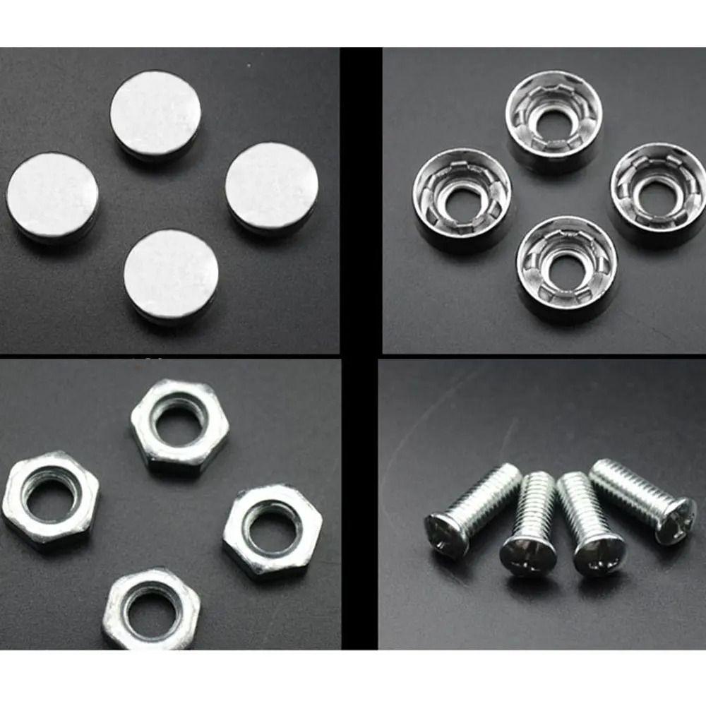 Silvery Chrome Anti-theft Screws Alloy Number Plate Fixing Nut New Car License Plate Bolts