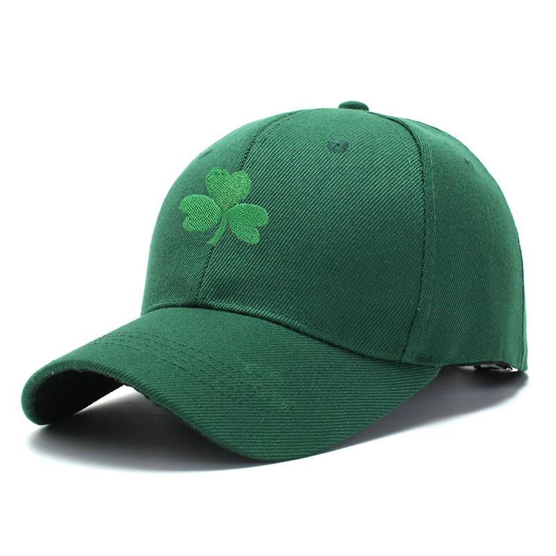 Amazon Hot Sale Irish Festival Clover Baseball Cap Embroidered Clover Sponge Mesh Cap Men's and Women's Outdoor Shade
