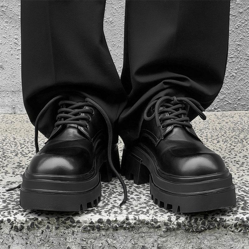 2025 новая мужская обувь на платформе, увеличивающая рост, туфли дерби, повседневная обувь высокого класса, черные кожаные туфли в британском стиле для мужчин 6631-J