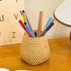 1pcs Creative retro imitation rattan pen holder makeup brush eyebrow pencil storage box office desktop artistic decoration