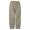 Women's Wide Leg Pants Linen Loose Pants Summer Casual Solid Color Cropped Pants With Pockets