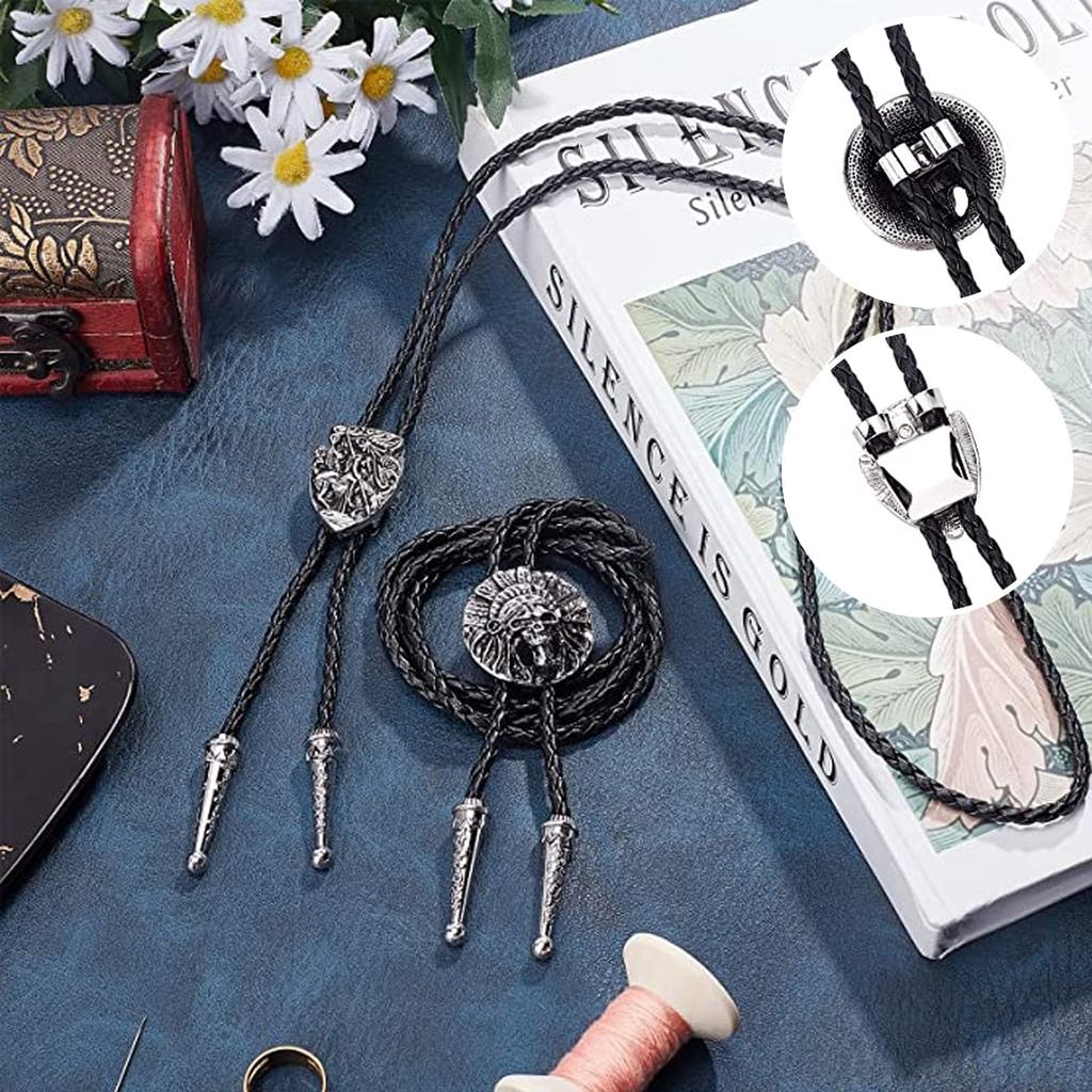 6 шт. серебристые фурнитура для галстука боло, застежка-слайдер, наконечники для галстука боло, сменная пряжка для галстука боло, зажимы с замком для изготовления галстука боло