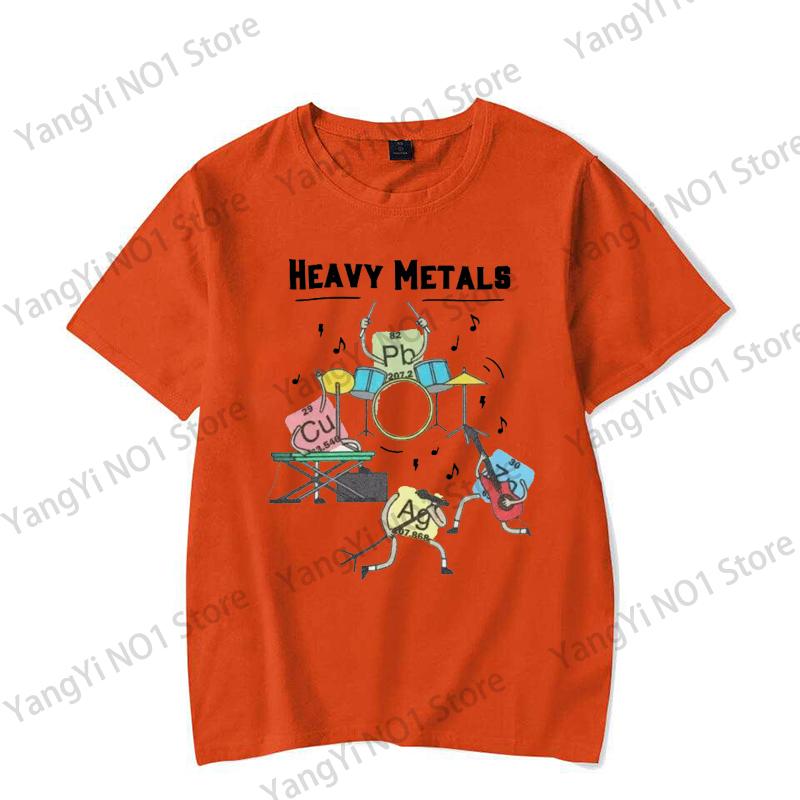 Т-футболка Heavy Metals Rock Chemistry Мужская Женская С круглым вырезом Оверсайз Уличная одежда Винтажная Харадзюку Унисекс