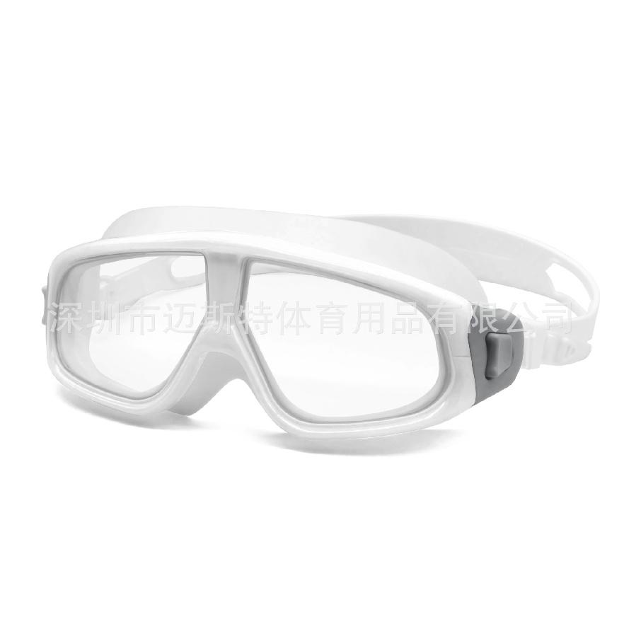 Large-frame swimming goggles for adults, waterproof and anti-fog, electroplated high-definition, comfortable protective goggles