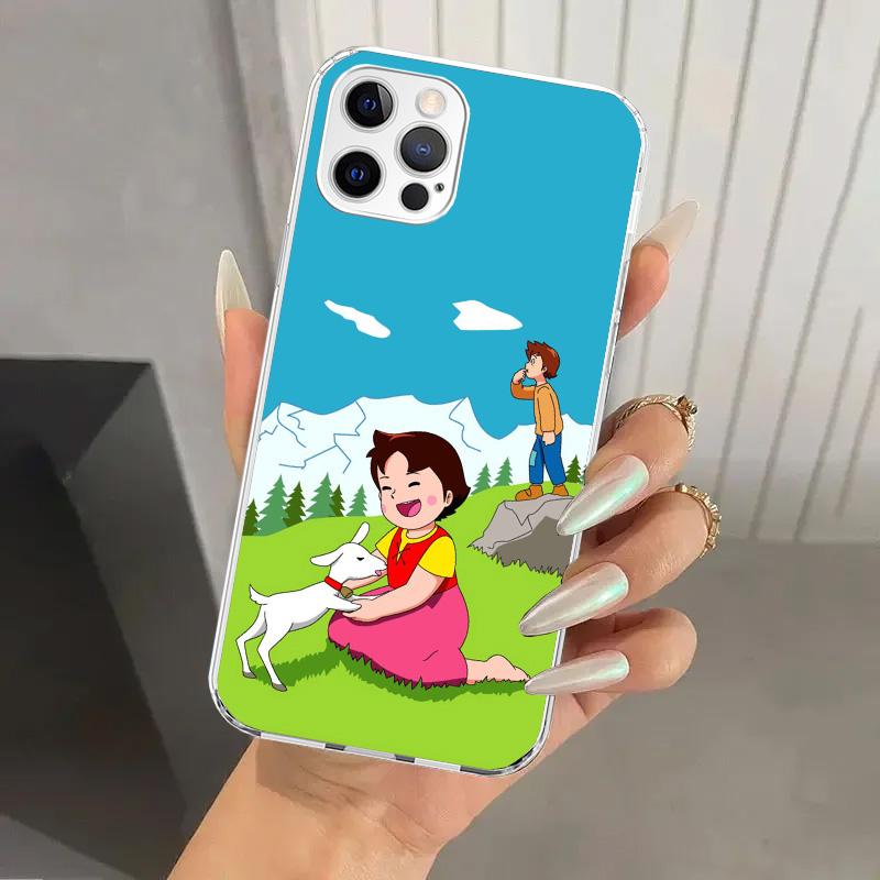Милый мультяшный чехол Heidi для Iphone 17 Air 16 15 Plus 14 13 Mini 12 11 Pro Max 16E 7 8 SE 2020 Мягкий чехол-накладка 17 Ai