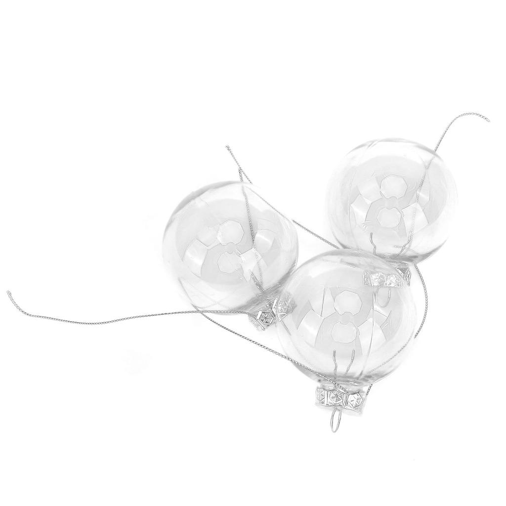 10Pcs/Set Decorative Hanging Ball Reusable Fillable Transparent Christmas Ball for Holiday Party6cm