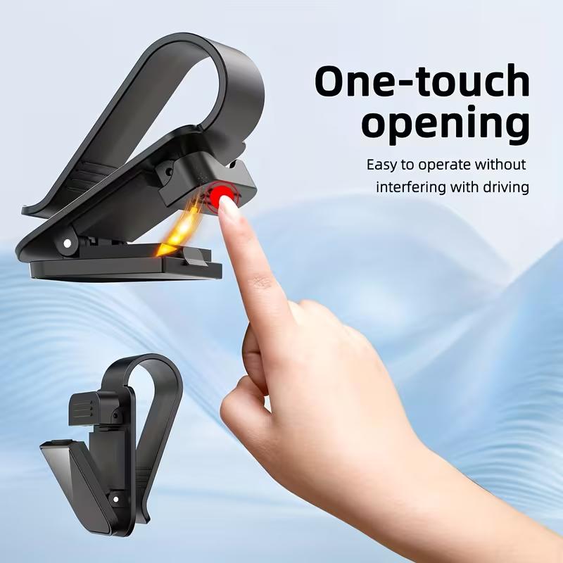 Car Visor Sunglasses Clip, 2-in-1 Eyeglass and Card Holder, Auto Ticket Parking Pass Organizer, Universal Interior Accessory