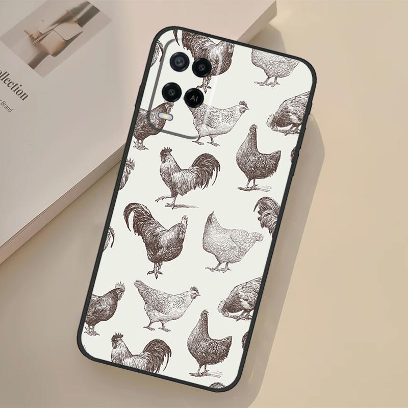 Chicken Pattern Case For Oppo A17 A57 A77 A74 A54 A94 A78 A98 A18 A60 A80 A40 A38 A58 A96 A76 A16 A15 A5 Pro
