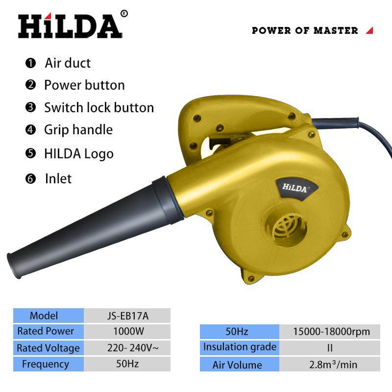 220V Dual-Use Handheld Blower & Vacuum: High Power Hair Dryer, Dust Collector & Leaf Blower