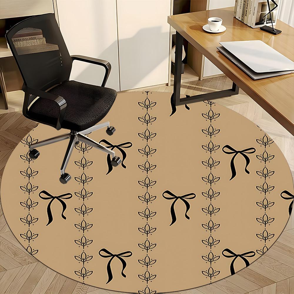 1pc Ribbon Decor Chair Carpet for Office, Soft Flannel Throw Mat, Perfect for Office, Holiday Party Decoration Choice yy260209076